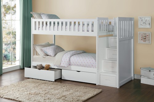 White twin bunk bed - white,
