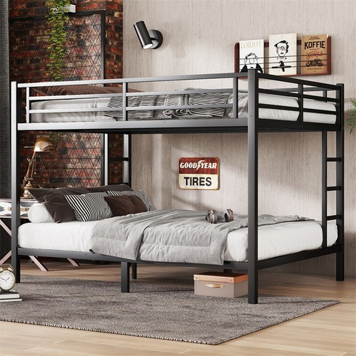 Queen over metal bunk - over,