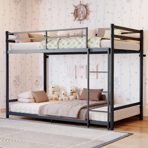 Black metal bunk bed frame - black,
