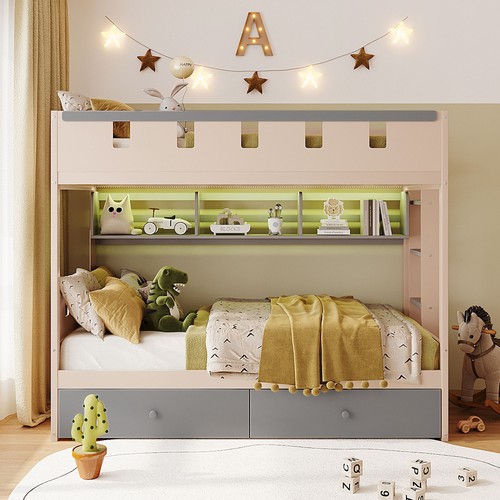 Twin size castle style bunk - size,