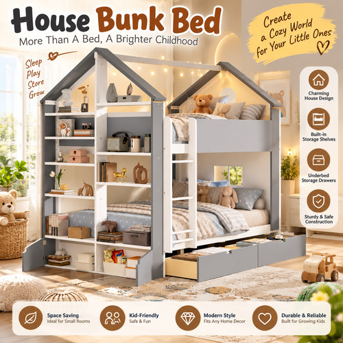 Full size bunk bed with - size,