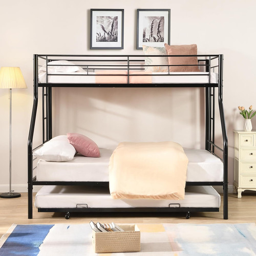 Metal twin over - full, bed