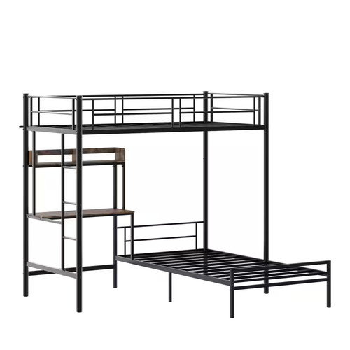 Black metal and wood - black,